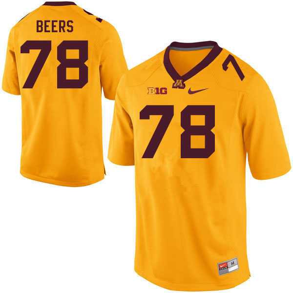 Men #78 Ashton Beers Minnesota Golden Gophers College Football Jerseys Sale-Gold - Click Image to Close